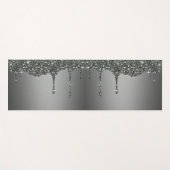 Silver Glitter Custom Name Yogamat (Voorkant (horizontaal))