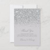 Silver Glitter Dank u kaarten (Voorkant)