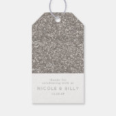 Silver Glitter Dank u label Cadeaulabel (Achterkant)
