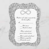 Silver Glitter Diamond Infinity Response Kaart (Voorkant / Achterkant)