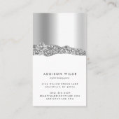 Silver Glitter Diamond Jeweling Earring Display Visitekaartje (Achterkant)