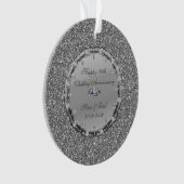 Silver Glitter Diamonds 50th Wedding Jubileum Ornament (voorkant)