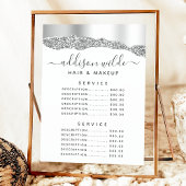 Silver Glitter Diamonds Service Price Menu
