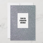 Silver Glitter Dinner Lichtblauw Afstuderen Kaart (Achterkant)