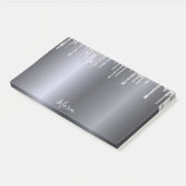Silver glitter drip naam script post-it® notes (Schuin)