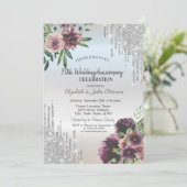 Silver Glitter Drips, Dust Rozen Jubileum Kaart (Staand voorkant)