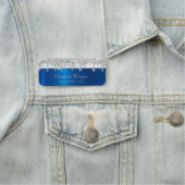 Silver Glitter Drips Stripe Blue Metallic Naamplaatje (In situ)