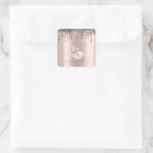 Silver Glitter Drivers Mixer Flowers Roos Gold Vierkante Sticker (Tas)