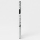 Silver Glitter Drivers & Sparkle, Naam & Monogram iPhone Hoesje (Rechterkant)