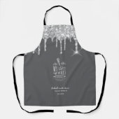 Silver Glitter Drops Bakkerij Gereedschap Schort (Voorkant)