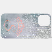 Silver Glitter druist diamant Tiara Holographic Case-Mate iPhone Case (Achterkant / Rechts)