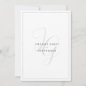 Silver glitter druist monogram initialen bruiloft kaart (Achterkant)