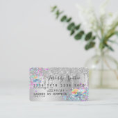 Silver glitter druppels Credit Kaart hologram add Visitekaartje (Staand voorkant)