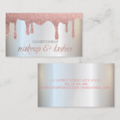 Silver Glitter druppelt elaar Elegant Professional Visitekaartje (Voorkant / Achterkant)