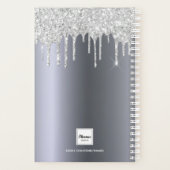 Silver glitter druppelt monogram afspraken af planner (Achterkant)