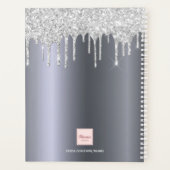 Silver glitter druppelt monogram afspraken af planner (Achterkant)