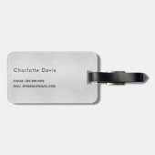 Silver glitter druppelt monogram naam bagagelabel (Achterkant horizontaal)