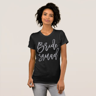 Silver Glitter Effect Bride Squad Shirten T-shirt