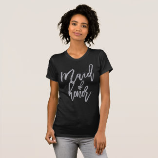 Silver Glitter Effect Maid of Honor T-shirt