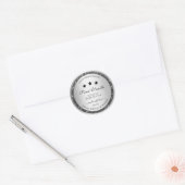 Silver Glitter Effect Product Verpakkingslabels Ronde Sticker (Envelop)