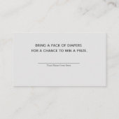 Silver Glitter Eiffel Baby shower Luier Raffle Informatiekaartje (Achterkant)