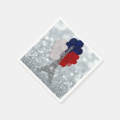 Silver Glitter Eiffel Tower Red White! Servet (Hoek)