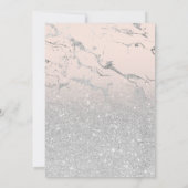 SIlver glitter elegant blush marble Bat Mitzvah Kaart (Achterkant)