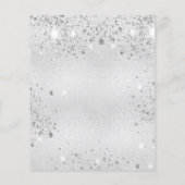 Silver glitter elegant budget verjaardaguitnodigin (Achterkant)