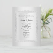 Silver Glitter ELEGANT CLASSY WEDDING Kaart (Staand voorkant)