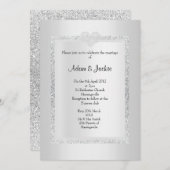 Silver Glitter ELEGANT CLASSY WEDDING Kaart (Voorkant / Achterkant)