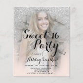 Silver glitter elegant fotobudget Sweet 16 (Voorkant)