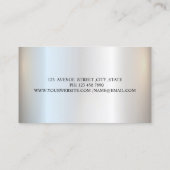 Silver Glitter Elegant Professional Visitekaartje (Achterkant)