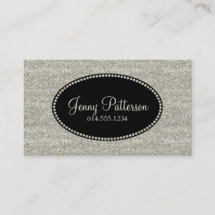 Silver Glitter  Elegant Visitekaartje