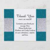 Silver Glitter en Aqua Blauwgroen met Zwematisch d Briefkaart (Voorkant)