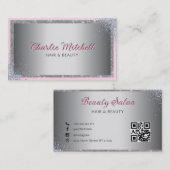 Silver Glitter en Background Visitekaartje (Voorkant / Achterkant)