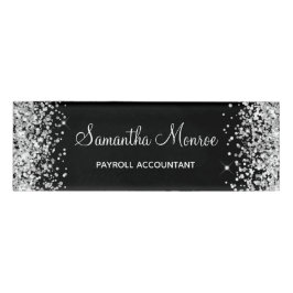 Silver Glitter en Black Naambadge