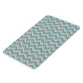 Silver Glitter en Blauwgroen ZigZag Magneet (Linkerzijde)
