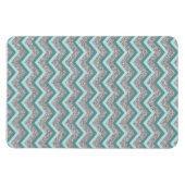 Silver Glitter en Blauwgroen ZigZag Magneet (Horizontaal)