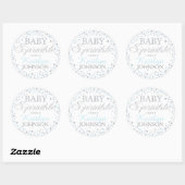 Silver Glitter en Blue Sprinkle Baby shower Label (Vel)
