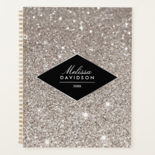 Silver Glitter en Glamour Afspraakboek Planner
