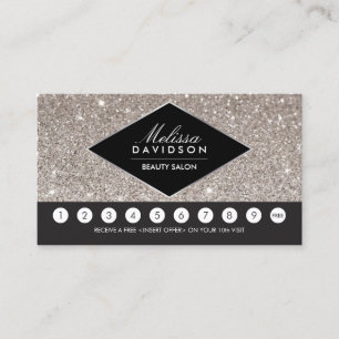 Silver Glitter en Glamour Salon Loyalty Kaart