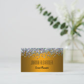 Silver Glitter en Gold Visitekaartje (Staand voorkant)
