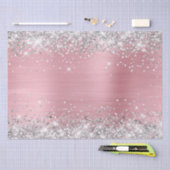 Silver Glitter en Light Pink Ombre Folie Tissuepapier (Craft)