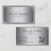 Silver Glitter en Lijst Visitekaartje (Voorkant / Achterkant)