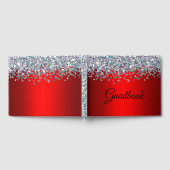 Silver Glitter en Metallic Red Gastenboek (Volledig)