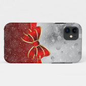Silver Glitter en Red Kerstmis Sparkles Bow Case-Mate iPhone Case (Achterkant (horizontaal))