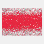 Silver Glitter en Rood Inpakpapier Vel (Voorkant 2)