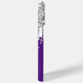 Silver Glitter en Royal Paarse naam Case-Mate iPhone Case (Achterkant / Rechts)