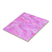 Silver Glitter en Roze Abstract Tegeltje (Zijkant)