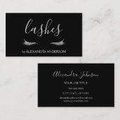 Silver Glitter en Sparkle Eyelash Extension Visitekaartje (Voorkant / Achterkant)